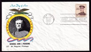 1961 Gen. John J. Pershing Sc 1214 New York NY FDC with Fluegel cachet (XG