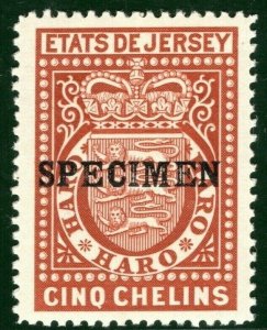 Channel Islands JERSEY Revenue Stamp *SPECIMEN* 5s Mint UMM MNH BL2WHITE20