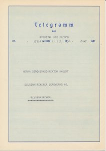 Telegram Germany 1938 Schmuckblatt Telegramme - Nazi flag under Sailing ship - O