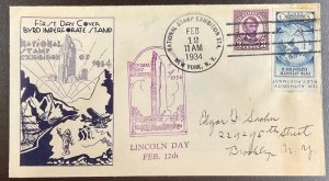 735a Leo August cachet Byrd Antarctic & Lincoln #555 Combo Cover 1934