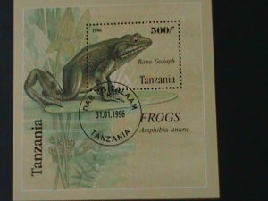 ​TANZANIA-1996-SC#1460 LOVELY FROG CTO S/S-VERY FINE- LAST ONE FANCY CANCEL