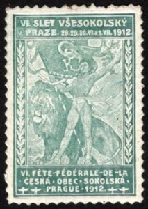 1912 Czechoslovakia Poster Stamp 6th National All-School Reunion In Prague