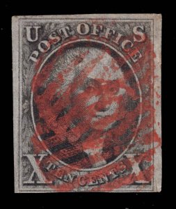 MOMEN: US STAMPS # 2 IMPERF USED LOT #27888