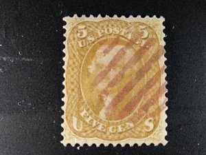 US #67 used red cancel e23.5 14779