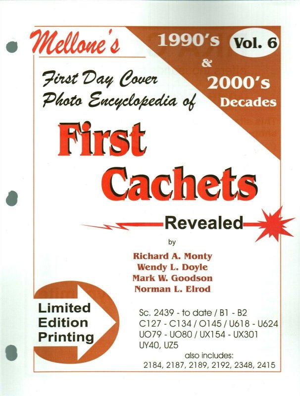 Mellone First Day Cover Photo Encyclopedia First Cachets 1990s & 2000s Volume 6