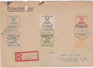 Grossraschen 1946 Multiple Stamps Cover ref 22162
