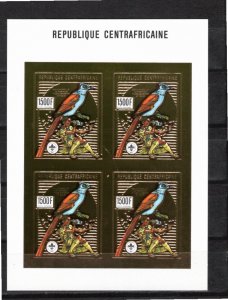 Central African Republic 1988 MNH Gold foil IMPERFORATE SHEETLET of 4