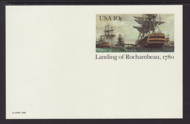 US UX84 Landing of Rochambeau Postal Card Unused