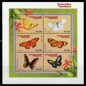 BUTTERFLIES OF DOMINICA  SHEET  MINT NEVER HINGED 