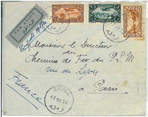 LEBANON : AIRPLANES - POSTAL HISTORY - COVER 1936