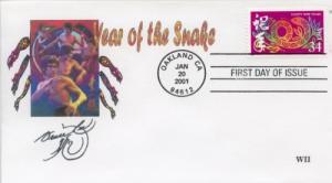 2001 Year of the Snake  (Scott 3500) WII #4 FDC