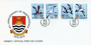 Kiribati 2019 FDC Independence 40th 4v Set Cover Petrels Shearwater Birds Stamps