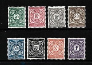 French Guinea Stamps-Scott # J16-J23/D3-Set-Mint/LH/H-OG-1914 