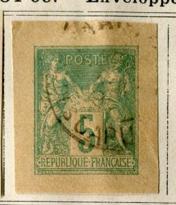 FRANCE;   1880s-90s early Postal Stationary Piece 5c. item