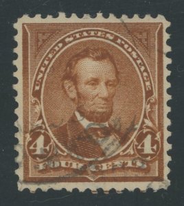 USA 280b - 4 cent Orange Brown - VF + app used with light face free cancel