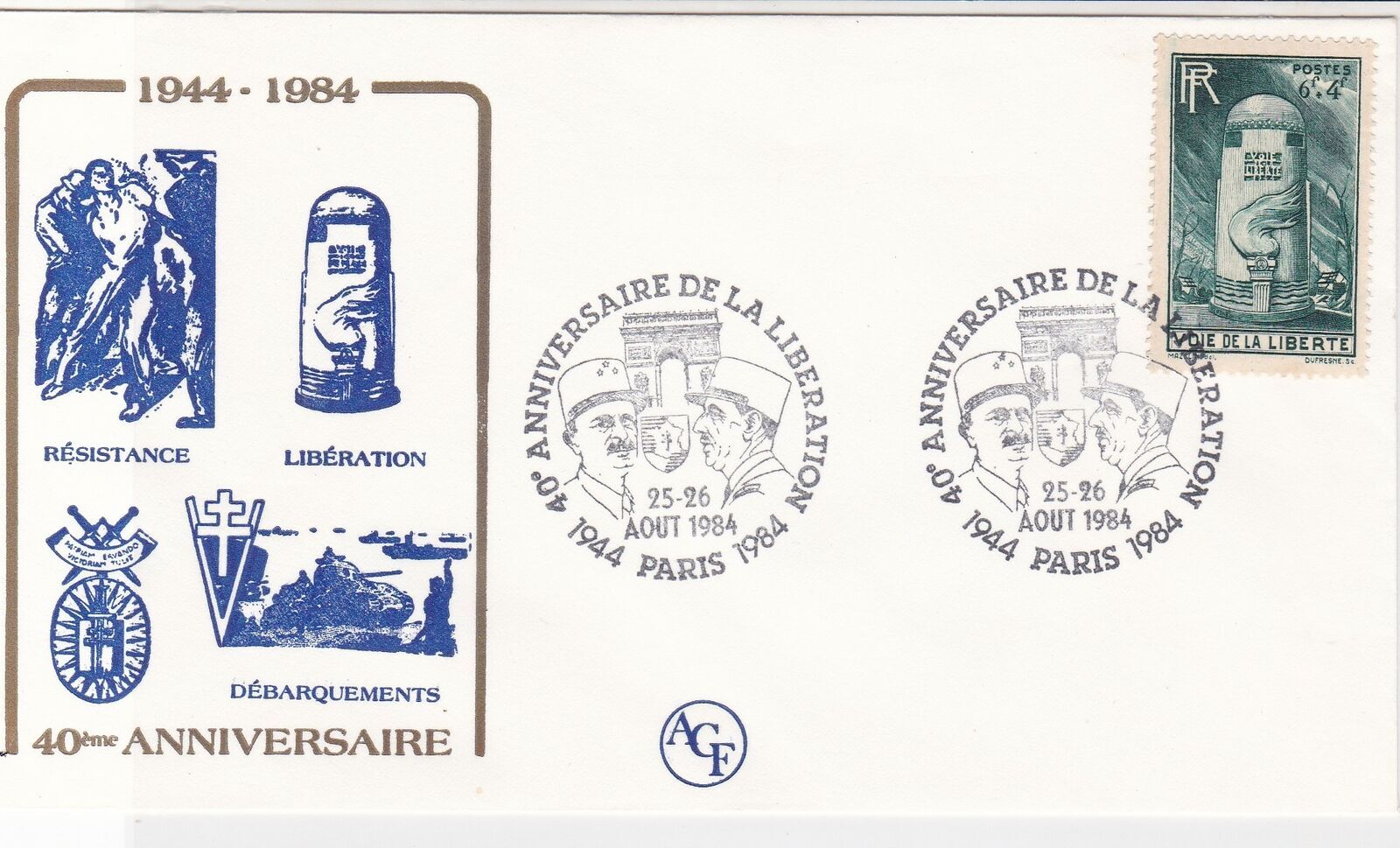 France Ww2 40th Anniv War Icons Aout Paris Slogan Cancel Stamps Cover R Europe France Colonies Stamp Hipstamp