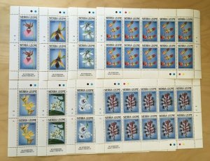 FULL SHEETS Sierra Leone 1989 1078-85 - Orchids - Set of Sheets - MNH