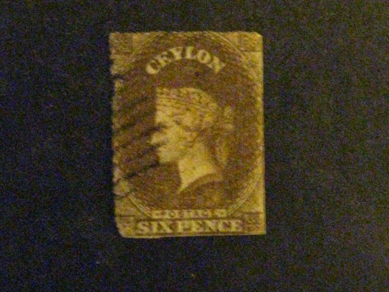 Ceylon #28 used short perfs c203 88