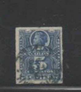 CHILE #28 1883 5c COLUMBUS F-VF USED a