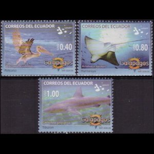 ECUADOR 2008 - Scott# 1921-3 Wildlife 40c-$1 NH