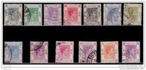 Hong Kong 1938, King George VI, partial set, used