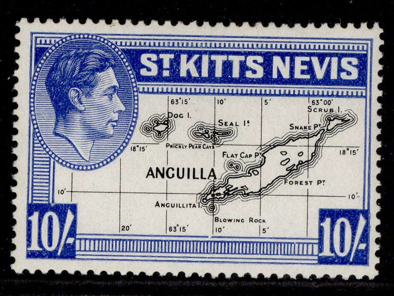 ST KITTS-NEVIS GVI SG77e, 10s black & ultramarine, M MINT. Cat £15.