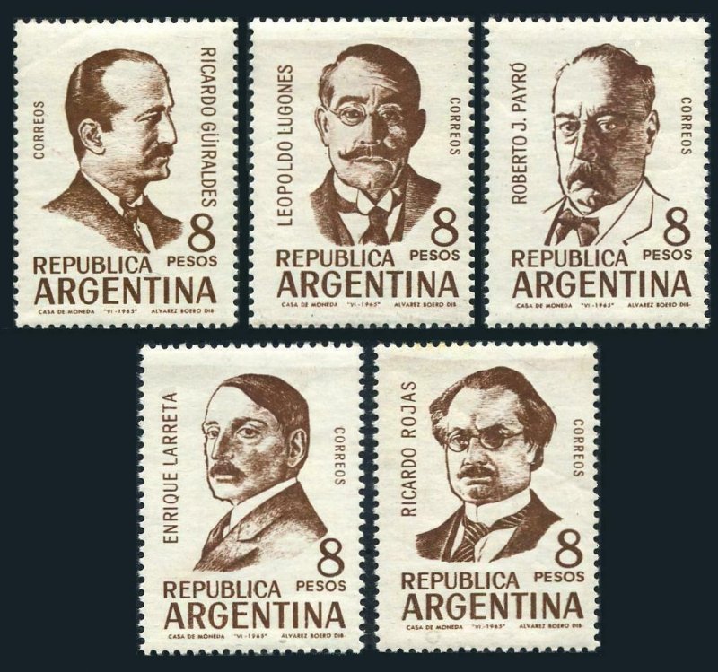 Argentina 774-778,MNH.Michel 875-879. Argentine writers 1965.Ricardo Rojas,