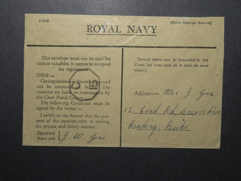 India WWII Forces Cover / APO 304 Bombay Navy Base / Censored - Z12379