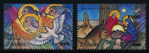 Zambia 658-9 MNH Christmas, Bird, Animals, o/p