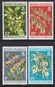 British Honduras 255-258 Orchids MNH VF