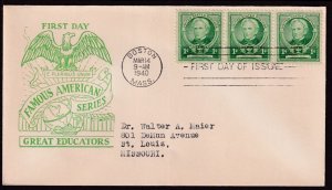 1940 Horace Mann Sc 869-36 FDC with unknown cachet Famous Americans (E5
