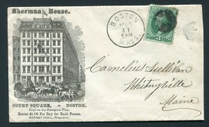 1870's Sherman House - Boston, MA to Whitneyville, ME - Separate Ladies Entrance