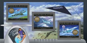 Guinea - French Planes - 3 Stamp Sheet - 7B-1998