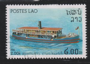 Laos 396 River Vessels 1982