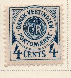 Danish West Indies Sc J2 1902 4c Postage Due stamp mint