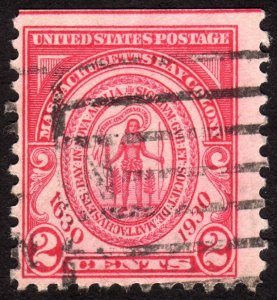 1930, US 2c, Massachusetts Bay Colony Seal , Used, Sc 682