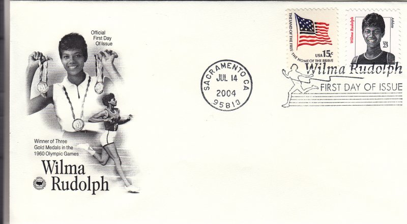 2004, Honoring Wilma Rudolph, PCS, FDC (E9223)