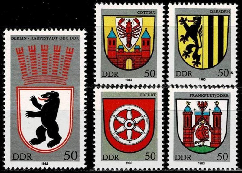 DDR 1983,Scott#2364-8 MNH, city coat of arms