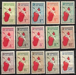 FRENCH MADAGASCAR STAMPS 1935, 1938 , AIR POST Mi.#.214-228, MLH