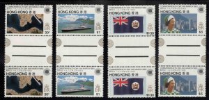 Hong Kong Scott 411-414 MNH** Commonwealth Day Gutter Pair set