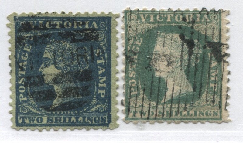 Victoria QV 1864 2/ used, two distinct shades 