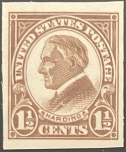 Scott #576 1925 1½¢ Warren G. Harding imperforate MNH OG