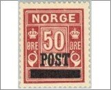 Norway NK 169 Postage due - surcharged 50 Øre Lilac brown