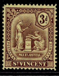 ST. VINCENT EDVII SG106, 3d purple/yellow, M MINT.