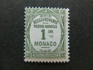 A4P47F36 Monaco Postage Due Stamp 1925-32 1c mh*-