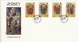 Jersey 1993 Christmas set on FDC