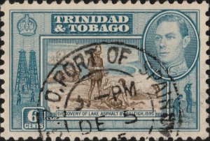 TRINIDAD & TOBAGO 1945 G.P.O. PORT OF SPAIN / TRINIDAD DS on SG250 - Ref.832l