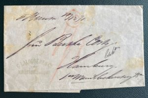 1871 Kingston Jamaica Letter Sheet Cover To Hamburg Germany