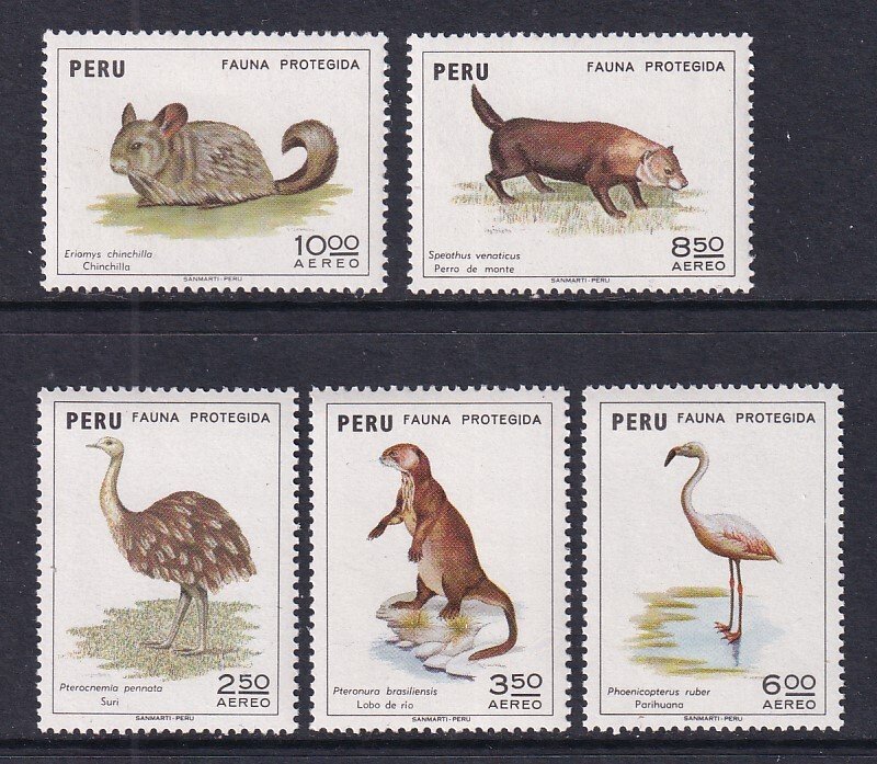 Peru C336-C340 Animals MNH VF