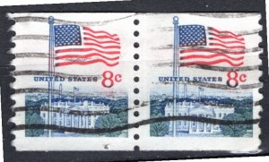 USA; 1971: Sc. # 1338G: Used Perf. 10 Coil Se-Tenant Single Stamps